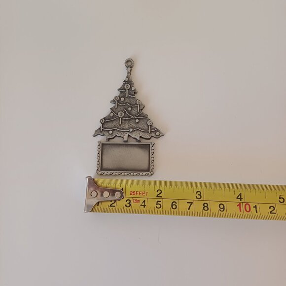Solid Pewter Christmas Tree Ornament 3 1/4” tall - Picture 3 of 5